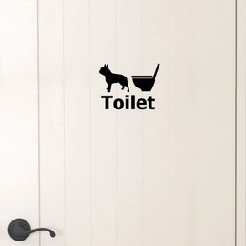 KAIMIRU STORE Cute Dog Toilet Silhouette Wall Sticker Interior Sticker (Boston Terrier k-292)