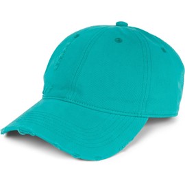 styleBREAKER 04023092 Unisex Baseball Cap Destroyed Look with Cracks 6 Panel Cap Plain Adjustable Buckle, Aqua Green