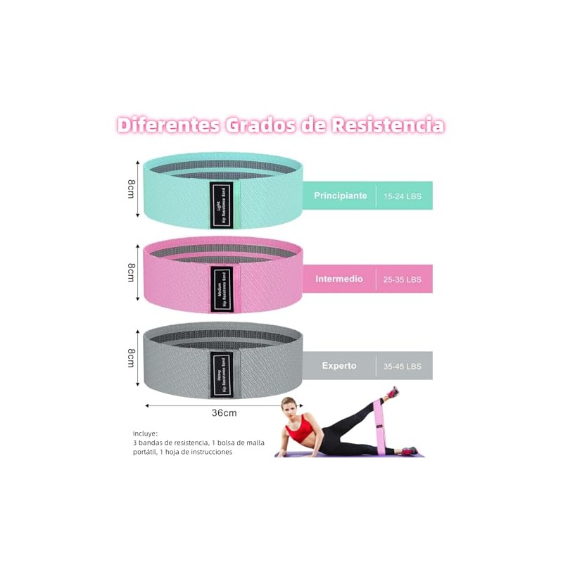 Yostyle Bandas de Resistencia para Ejercicio, 3 Niveles de Ligas