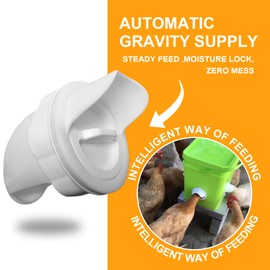 Diy Chicken Poultry Pro Feeder Port No Waste Mess Cups Kit for Gravity Automatic Chickens Bucket Feeder Pro Coop Feeder and Waterer Food Dispenser Set System Equipment for Buckets Barrels Bins Troughs