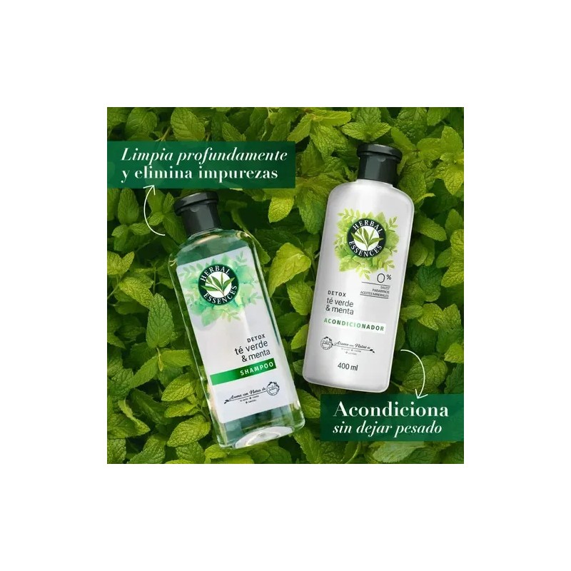 Shampoo Herbal Essences Detox Té verde & menta 400 ml