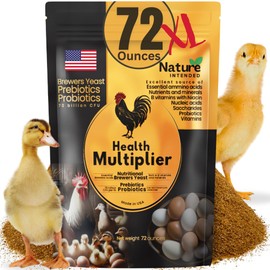 Brewer's Yeast + Probiotics + Niacin + Vitamins Supplement for Ducks, Chickens and Poultry. (Molt Recovery, Severe Stress, Egg Quality and Development) 72-Ounce Resealable Foil-Lined Pouch