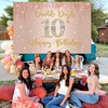 10th Birthday Decorations Girls - Rose Gold Double Digits Banner