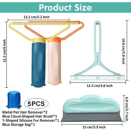 Unbranded Pet Hair Removal Rake Set Manual Hair Remover Broom for Dog Cat Carpet Cleaner