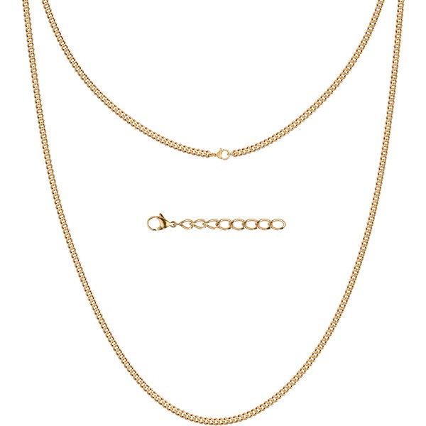 Silvadore 2mm Gold Necklace for Men Chain - Real 18k