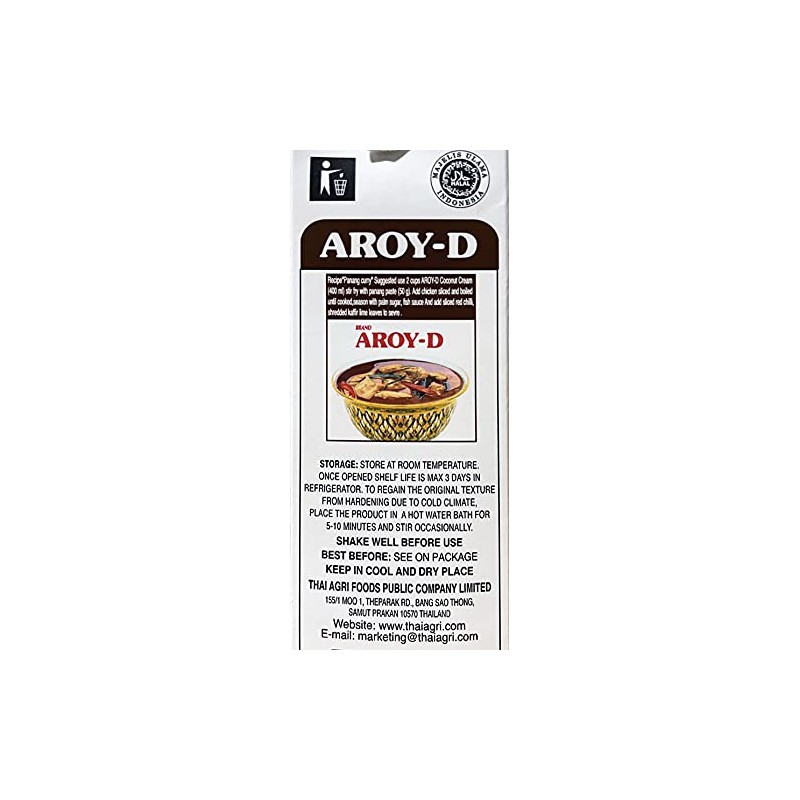 Aroy-D Coconut Cream, 33.8 Fluid Ounce (6-Pack)