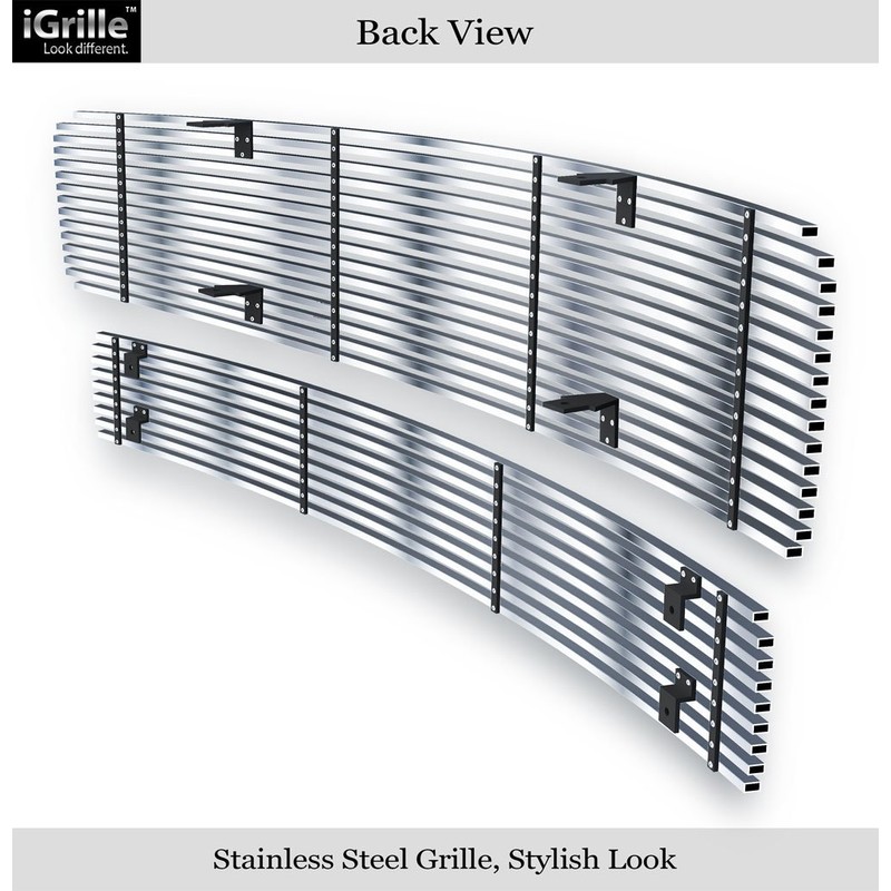 APS Stainless Steel Billet Grille Combo Compatible with 2009-2014 Maxima