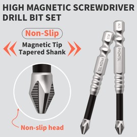 K5 Impact Resistant 9-Piece Magnetic Drill Bit Set - High-magnetic screwdriver drill bit set | Anti-Slip Design & Cr-V Steel | Includes Storage Case