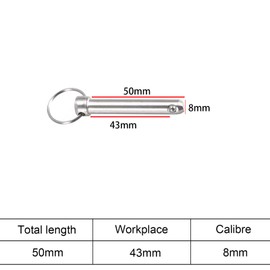 5PCS Quick Release Pins,Boat Bimini Top Marine Hardware,M8*50MM Carbon Steel Safety Pin Locking Pins for Boat, Mechanics