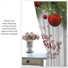 Christmas Curtain, Merry Xmas Holiday Backdrop Snowflakes Pine Trees Window