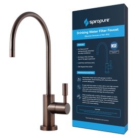 SpiroPure NSF-Certified Lead-Free Air Gap RO Faucet, Antique Bronze, Reverse Osmosis Replacement Water Filter Faucet, 3 Line Filtered Faucet, SP-FC100-AB