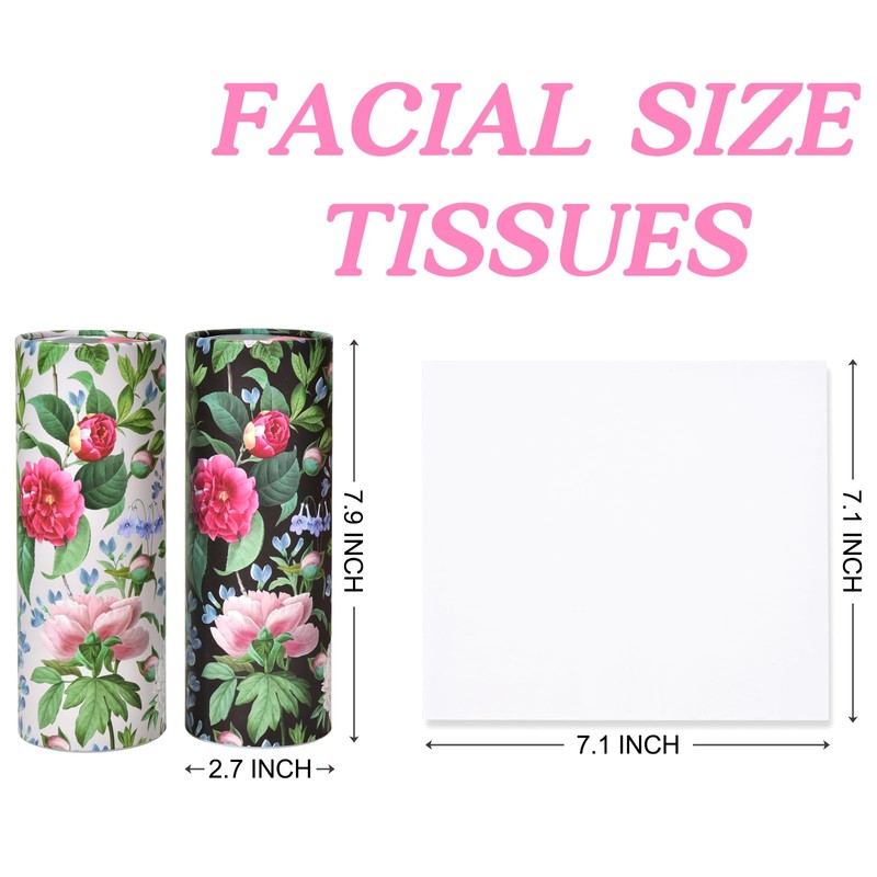 4pack Car Tissues Holder with Facial Tissues Botanical Elegant Floral