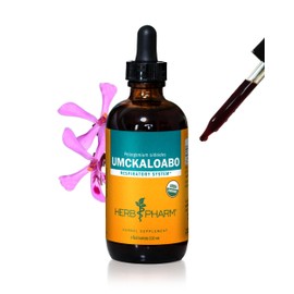 Herb Pharm Certified Organic Umckaloabo Liquid Extract for Respiratory System Support - 4 Ounce