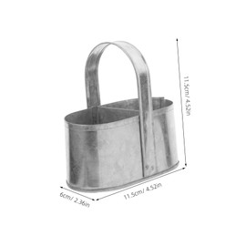 Outanaya Rustic Iron Flower Basket with Handle Versatile Indoor Storage Holder for Home Decor for Flowers Miscellaneous Items Stylish Tabletop Organizer for Vintage Aesthetic