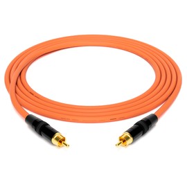 enoaudio Mogami 2534 Quad Professional Studio Cable | Neutrik Gold RCA RCA | HiFi, Orange, 2.0 m