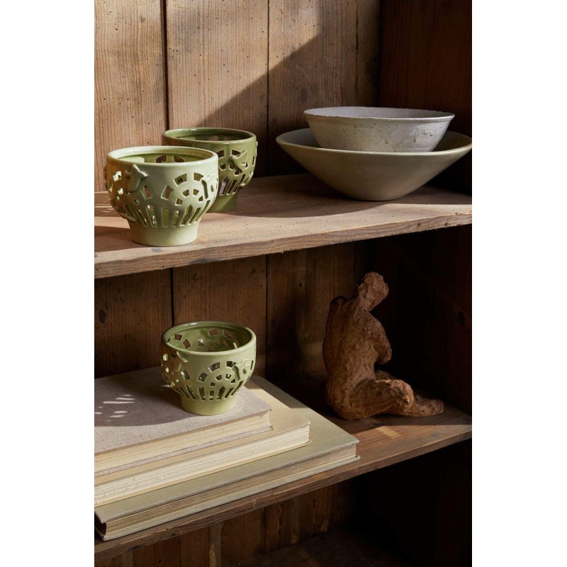 Kähler Design Orangery Garden 691203 Tea Light Holder Ceramic Green