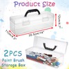 BTSKY 2 Pack Clear Plastic Painting Brush Container with Black