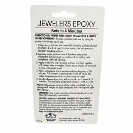 Vigor Jewelers Jewelry Epoxy 2 Part Glue 12.0451 Clear Colorless Sets 4 Minutes