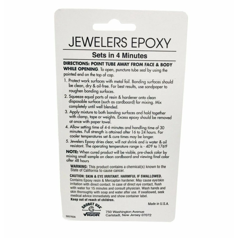 Vigor Jewelers Jewelry Epoxy 2 Part Glue 12.0451 Clear Colorless