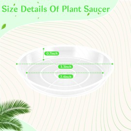 FUIJOL 6 Pack Clear Plant Suacer 3 4 6 8 10 12 14 16 18 20 Inch, Durable Plant Drip Trays Saucers for Pots, No Holes Water Catcher Trays for Indoor Outdoor Planter, Sturdy Base Plate (Clear, 3"-6Pack)