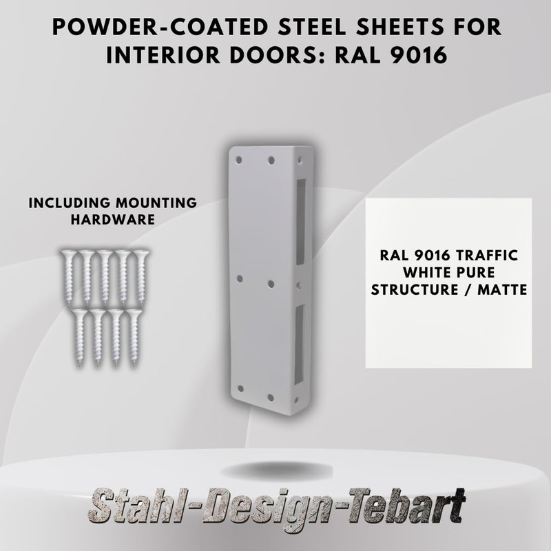 Powder-coated sheet steel for front doors, room doors and interior