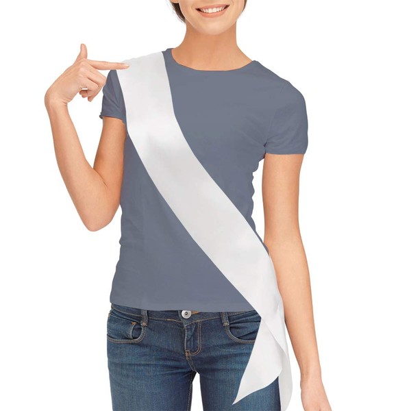 TREORSI Blank Satin Sash, Plain Sash, Party Decorations, Make Your