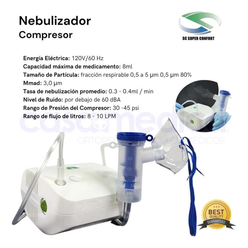 Nebulizador De Compresor Adulto/infantil Con Accesorios Blanco