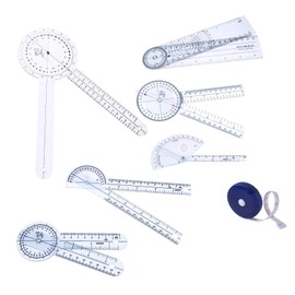 Elite Medical Instruments USA The Original 6 Piece Quality Goniometer Set Plus Measuring Tape - 7 Pieces Total EGM-431