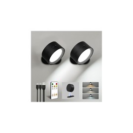 Rechargeable LED Wall Mounted Lights with Remote Control - 2 Pack