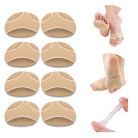 Almohadillas metatarsianas de tela, manga metatarsiana con almohadillas de gel, 4 pares de cojines de bola de pies, almohadillas para aliviar el dolor en el antepié, almohadillas para el cuidado de la salud del pie, evita el desgaste del pie (M-4 pares b