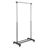 Whitmor Adjustable Garment Rack Rolling Clothes Organizer, Black and Chrome