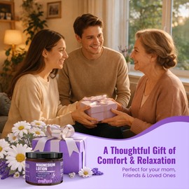 EMPURA Magnesium Lotion with Lavender & Chamomile – Fast Absorbing Magnesium Cream for Relaxation & Muscle Relief, Hand Leg or Foot Lotion, Self Care Gifts for Women, Mothers Day Gifts for Mom (4oz)