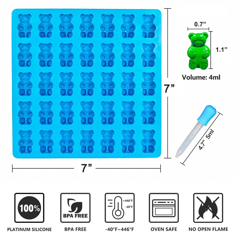 WARM TIME Large Gummy Bear Mold Candy Molds, Non-Stick Silicone