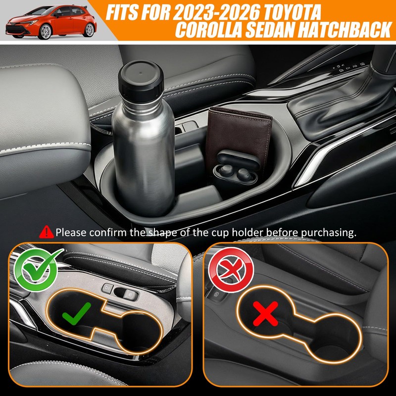 Center Console Cup Holder Compatible with 2023-2026 Toyota Corolla Sedan