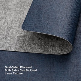 Myir JUN Washable Place Mats, Washable Double-Sided Place Mats, Faux Leather Anti-Fouling and Non-Slip Place Mat, Leather Look Place Mat, Leather Wipe Clean for Restaurant Dining Table