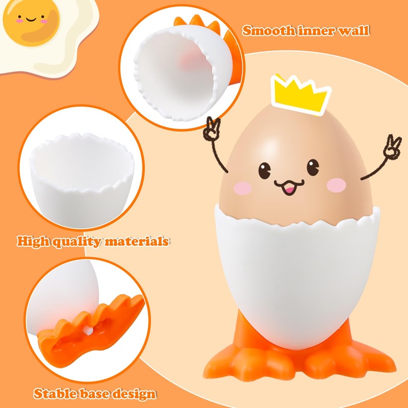 Set of 6 Egg Holders and Egg Stands, Funny Children's