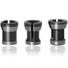 Mesee 3 Pieces Router Collet Chuck, 6mm 6.35mm 8mm Router Bit Collet Chuck Clamping Adapter for Woodworking CNC Engraving Trimming Carving Machine Tool