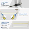 Adjustable Ventilated Pet Door for Window 31.7"-39.3" Wide, White Aluminum
