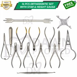 DawnProMed 14 Pcs Orthodontic Instruments Tools Set of German Grade Height & Boone Gauge