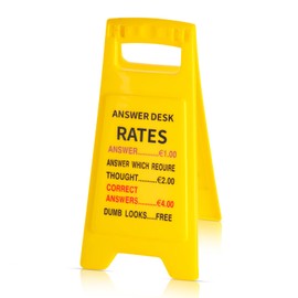 Onperpoe Answer Desk Rates Sign Funny Office Gifts Gift for Coworkers Funny Office Decoration for Coworkers Teachers and Employees Desk or Shelf