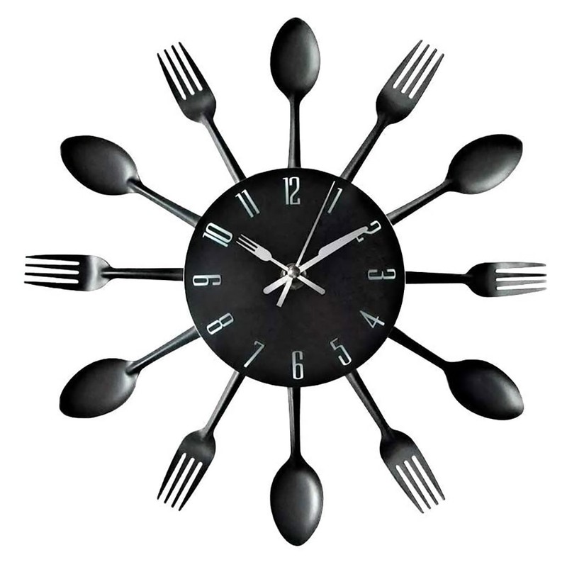 Metal Kitchen Wall Clock Spoon Fork Wall Clock Living Room