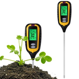 Zilchx Soil Meter 6-in-1 Soil Test Meter with PH/Temperature/Humidity/Light/Fertility /Humidity, Multifunctional Soil Tester for Gardening, Lawn and Agriculture