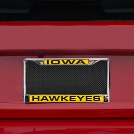 Rico Iowa Hawkeyes Chrome Metal License Plate Frame Holder