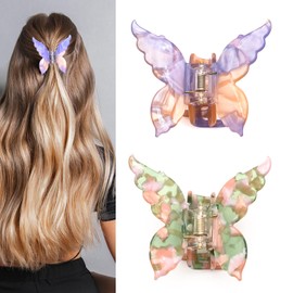 Medoca Hair Claw Clips - Medium Butterfly Clips for Thick Thin Hair - Non Slip Cute Butterfly Claw Clips for Women Girls- Elegant Butterfly Hair Clip - A Stylish Addition Any Hairstyle