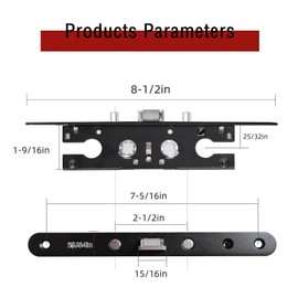 AcxdJnye Storm Door 2 Point Bolt Mortise Lock Body Replacement Fit Pella Storm Door Handleset Part,Blcak Face Plate