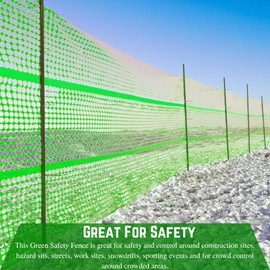 Green Safety Fence - 4' x 100' - Green Temporary Fencing, Safety Fence Plastic Mesh Fencing Roll, Garden Fence, Green Temporary Fencing, Snow Fencing, Animal Barrier, Poultry, Deer