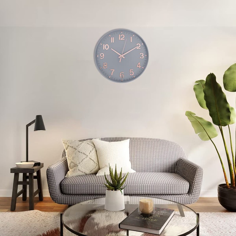 HZDHCLH Wall Clock 12 Inch Silent Non Ticking Clock for Living