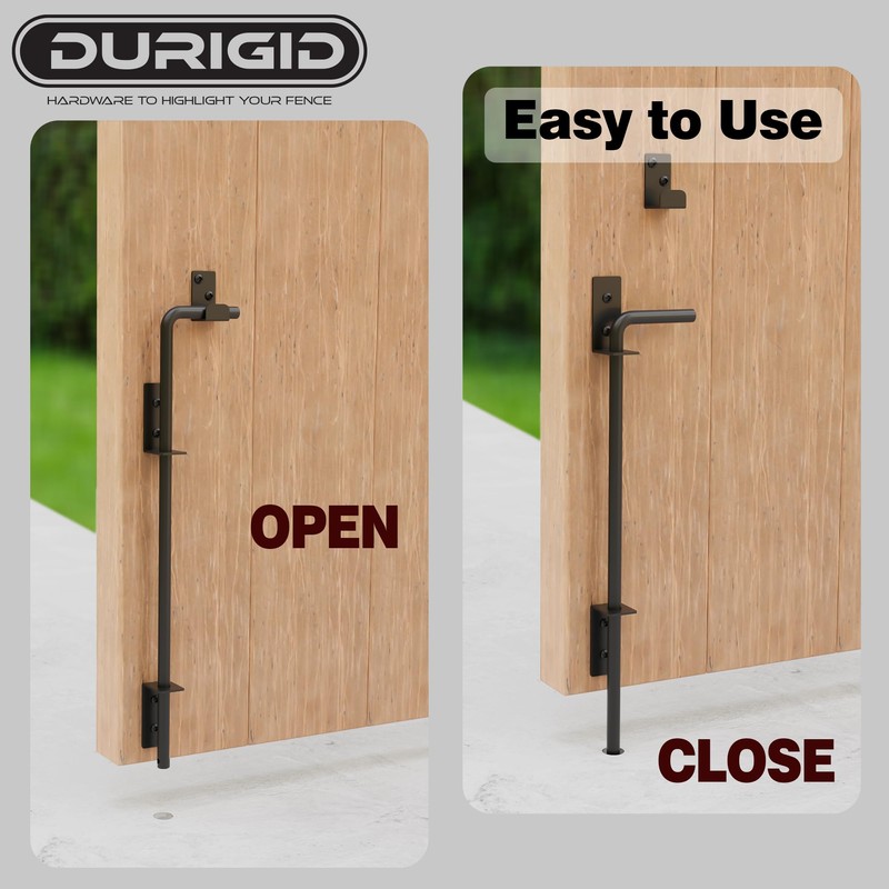 DURIGID 18 Inch Gate Cane Bolt Gate Ground Drop Rod,
