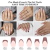 AUBSS French Tip Press on Nails Medium Coffin, Skin Tones