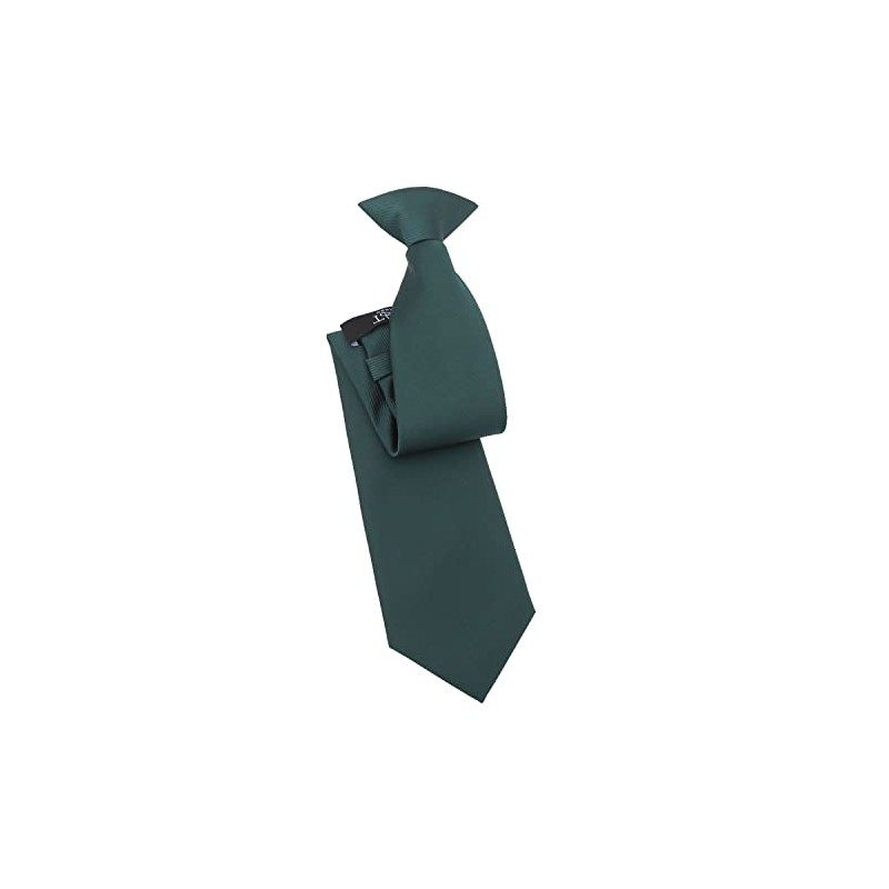 DQT Men's Plain Twill Wedding Formal Clip On Tie -